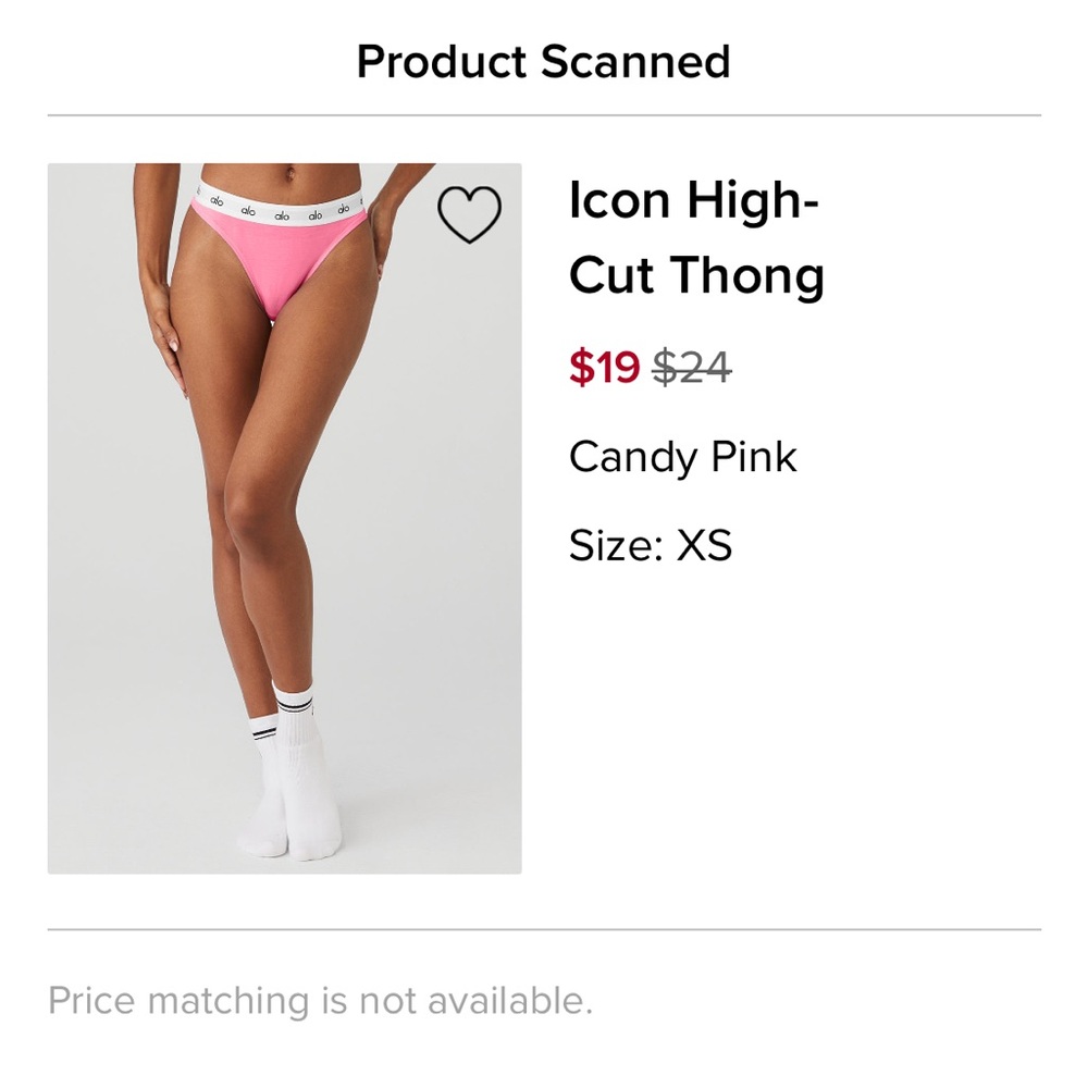 ALO Yoga Icon High-Cut Thong in Pink